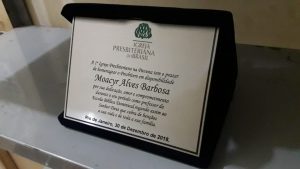 Placa de homenagem de alumínio com gravação digital