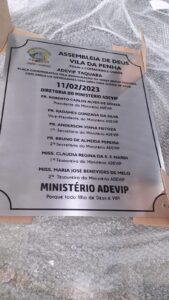 Placas de Inauguração de alumínio com gravação digital