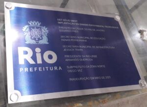 Placas de Inauguração de aço com gravação digital