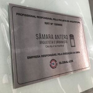 Placas de Inauguração de aço com gravação digital