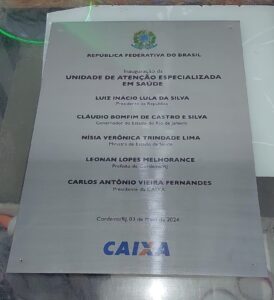 Placas de Inauguração de alumínio com gravação digital